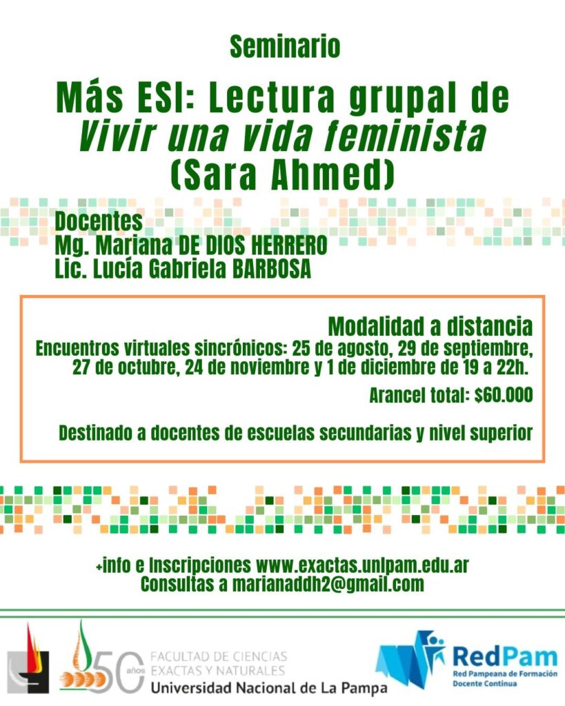 Más ESI: Lectura grupal de Vivir una vida feminista (Sara Ahmed)